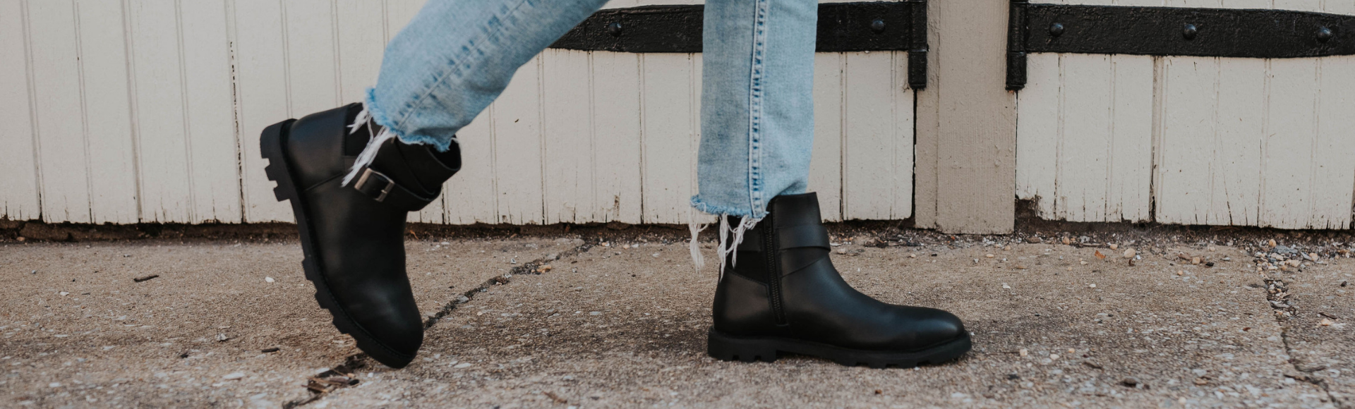 Black Steel Toe Boot for women