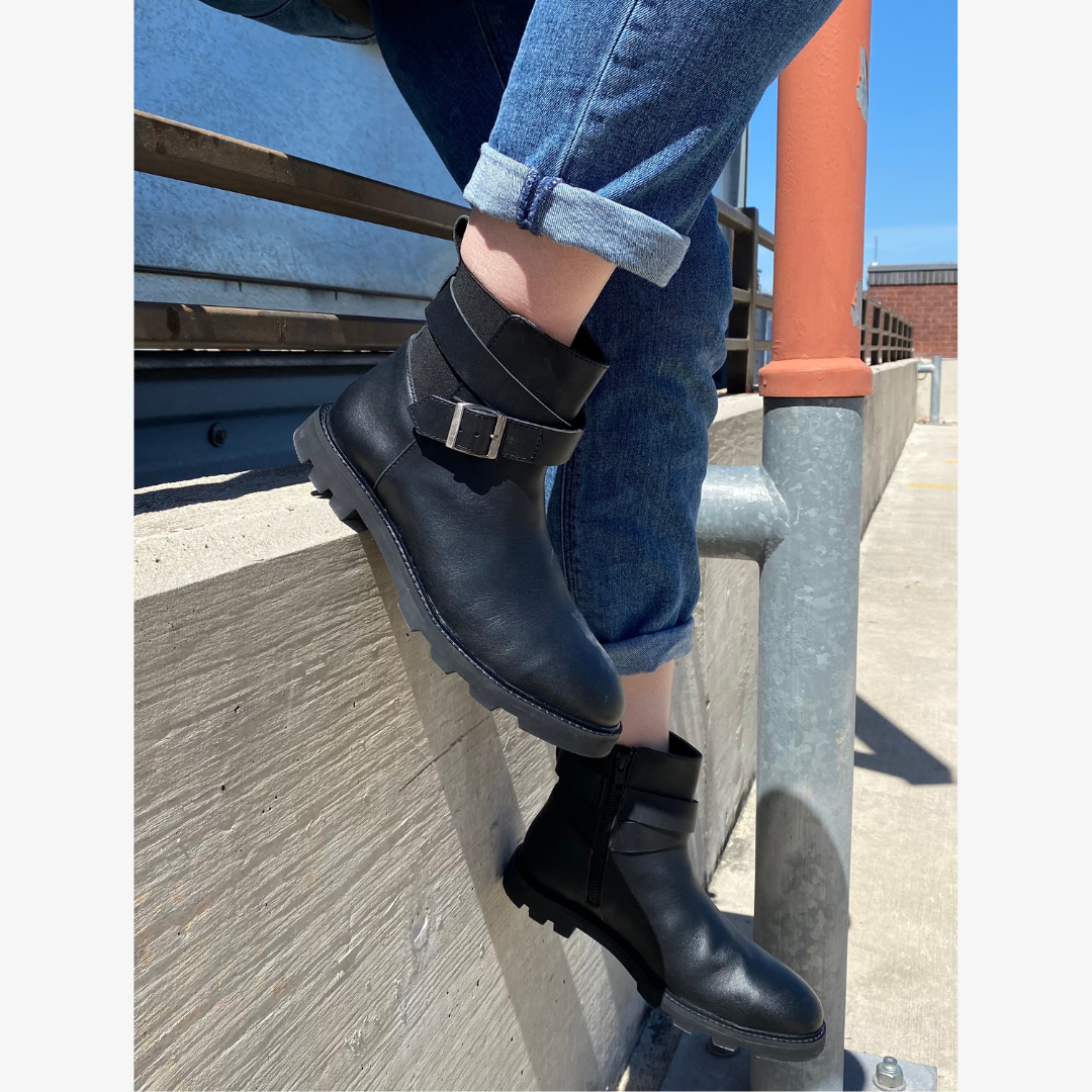 Black steel toe boots womens shop